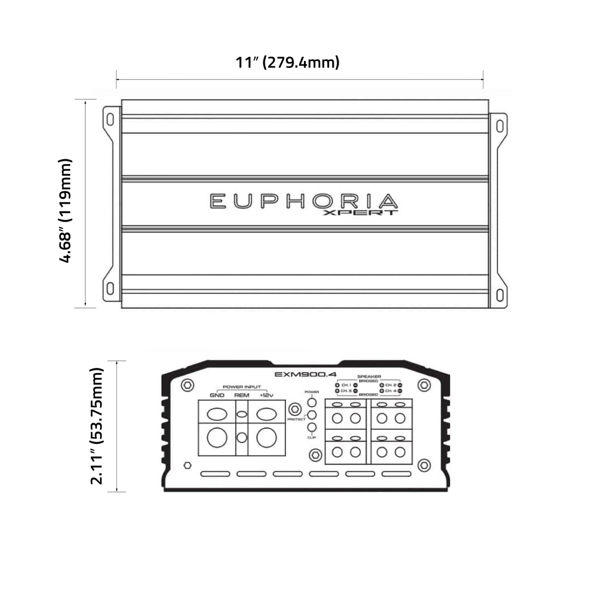 EXM900.4 : 4-Channel Class D Mini Amplifier