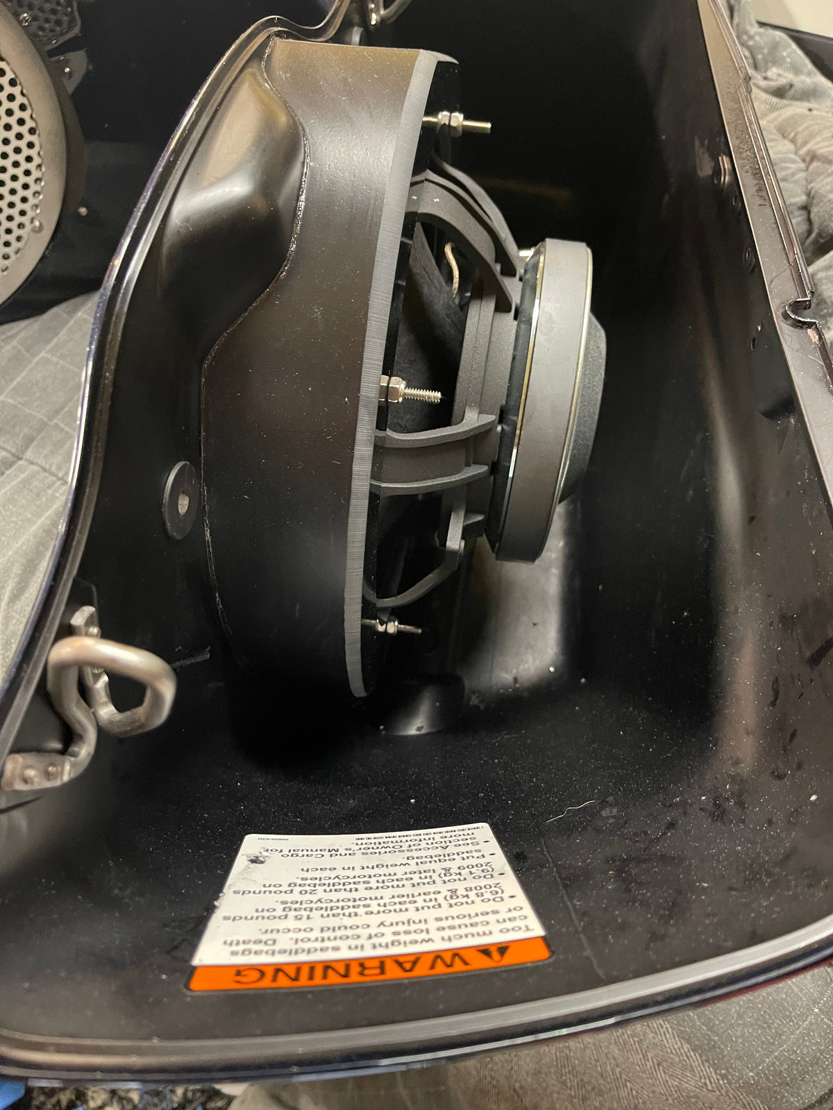 Harley 10 Inch Subwoofer Adapter Rings 98-Current Pair With Hardware For Saddlebag Mounts For Harley Riders