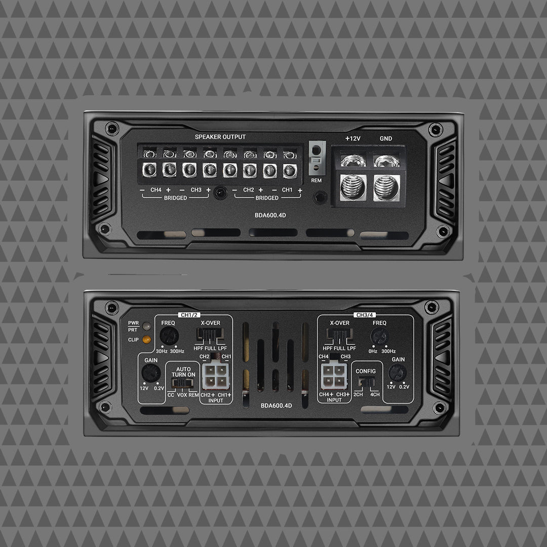 RoadPulse RP1504 Motorcycle Amplifier 150W x 4 Channel for Loud Rider Audio with 20 Hz to 20 kHz Range