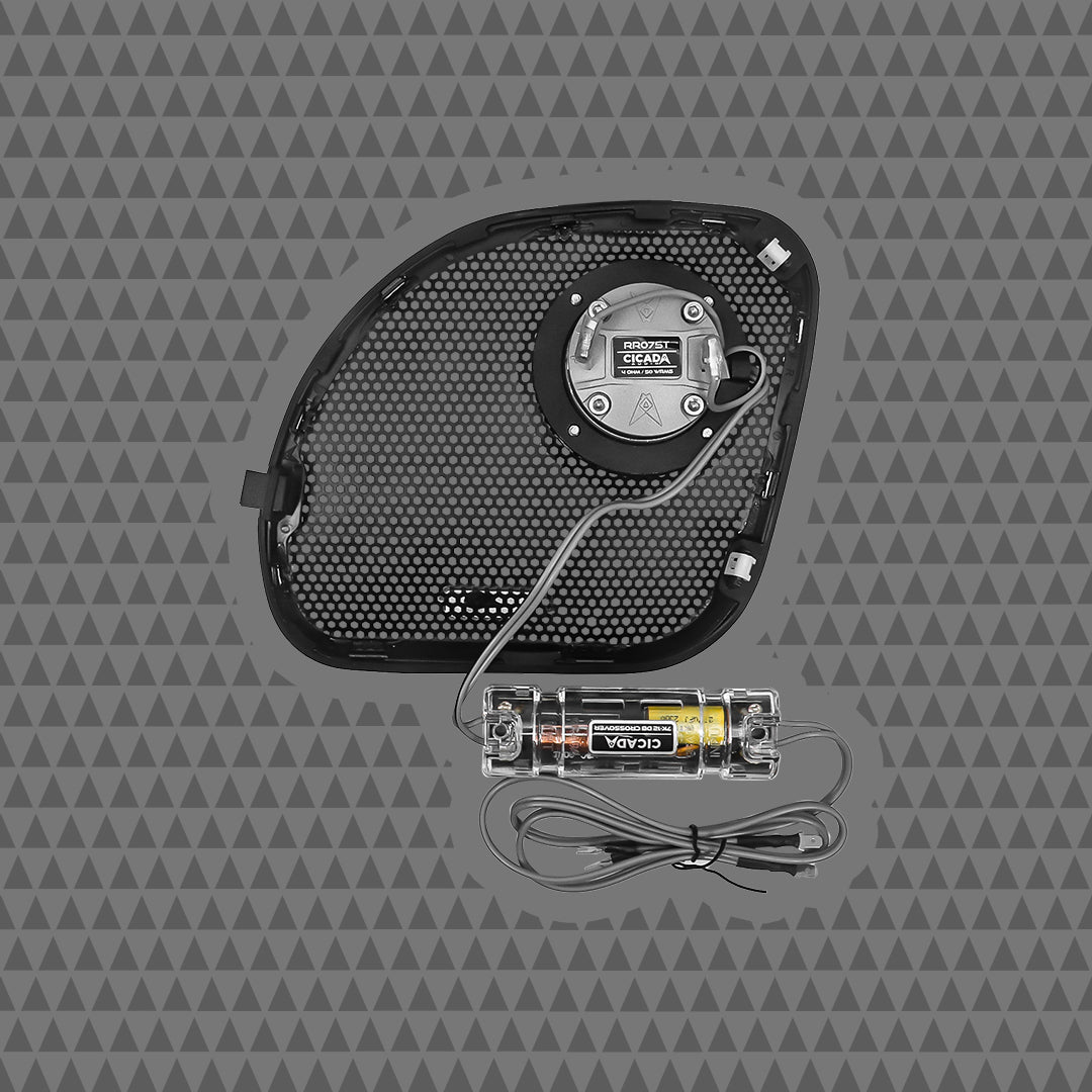 Cicada Audio RR075T Tweeters For Harley Road Glide Grills 2014 To 2023 Easy Fit Ultra Shallow