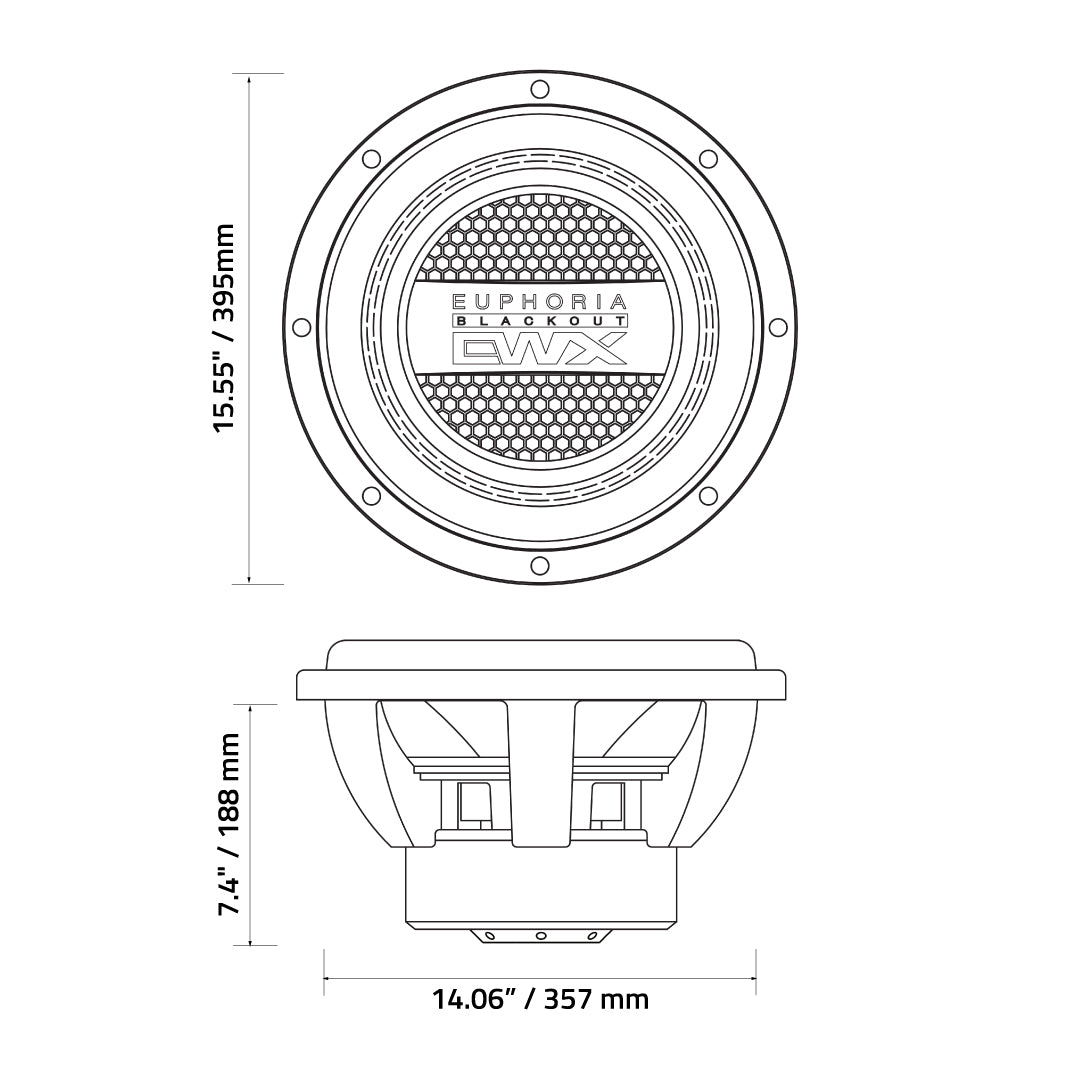 EWXB15D4 : 15" Dual 4-Ohm Subwoofer Black Out Edition