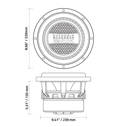 EWXB8D2 : 8"  Dual 2-Ohm Subwoofer Black Out Edition