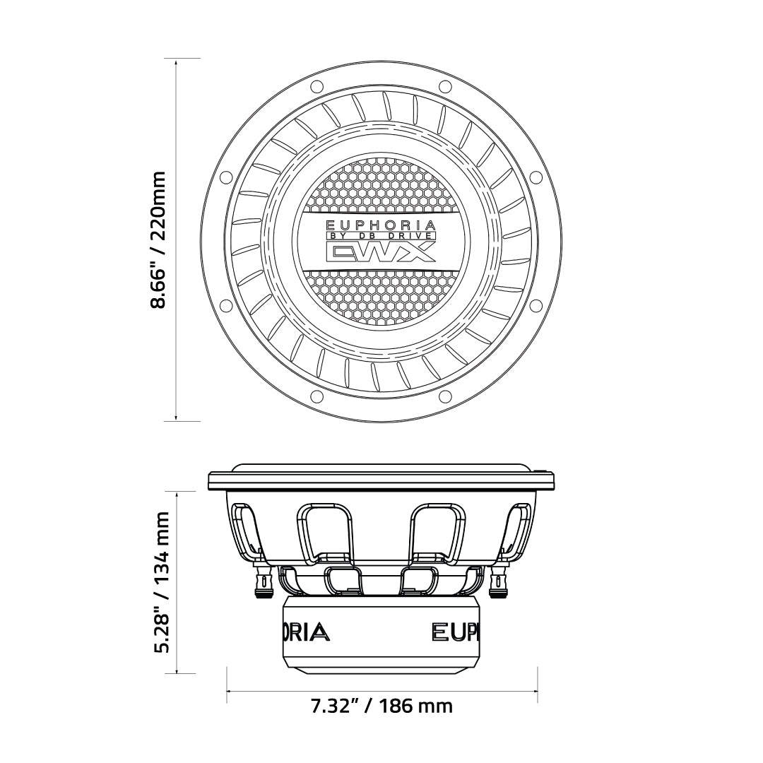 EWXPW8D2 : 8" Dual 2-Ohm Subwoofer