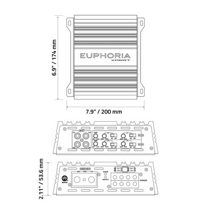 Xpert Euphoria EX4 : Full Range Class D 4 Channel Power Sports Amplifier