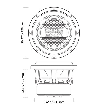 EWXB10D4 : 10" Dual 4-Ohm Subwoofer Black Out Edition
