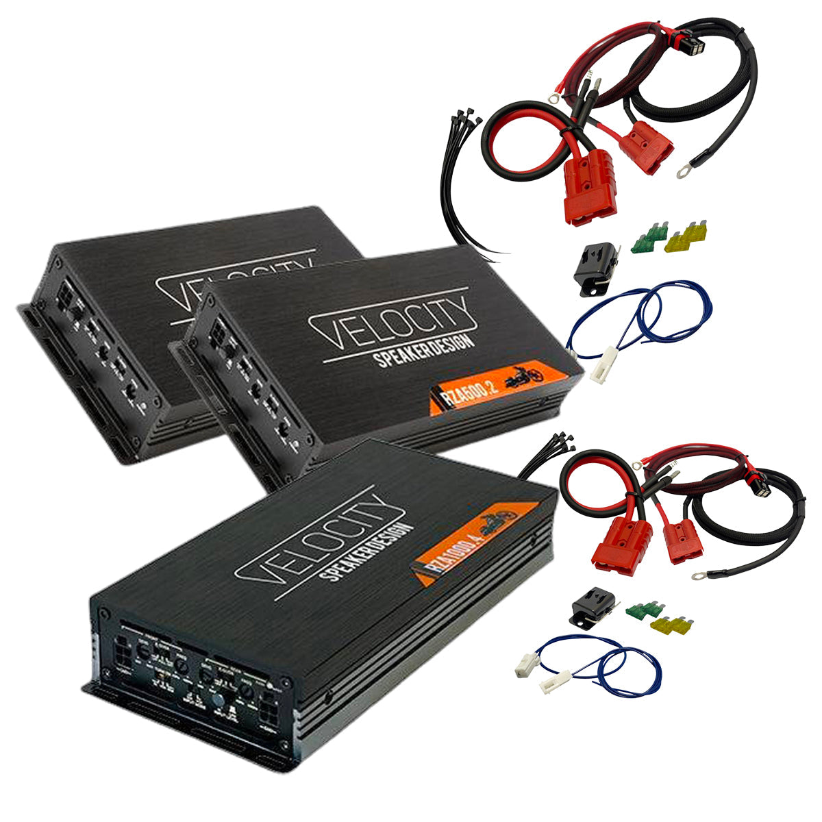 Velocity RZA1000.4 2.2kW 8-Channel Harley Road Glide Amplifier Kit For Riders 2015-2023